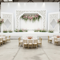 Toile de fond de mariage en acrylique PVC blanc personnalisé, piliers modernes et luxueux en forme d'arche, pour événements, fêtes, réception, décoration