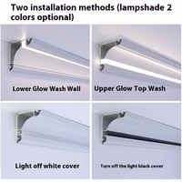 Profilé LED Deux-en-Un en Aluminium Lumière d'Angle Lumineuse pour Plafond de Salon Sans Rainure Ni Plâtre