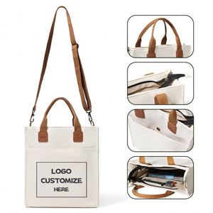 Bolsa de Compras de Lona Personalizada con Impresión a Medida, Reutilizable, de Lino y Algodón, con Diseño Pintado a Mano, para Regalos - Product Image 1
