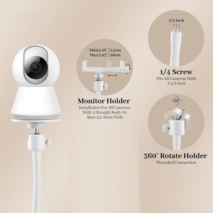 Support de sol réglable en hauteur pour moniteur bébé à col de cygne, compatible avec les supports Flex Stand VTech Owlet Momcozy Motorola <span class=keywords><strong>Babysense</strong></span> - Product Image 2