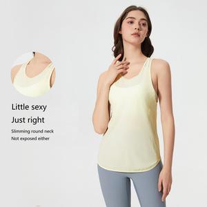 Verano malla empalme blusa exterior chaleco <span class=keywords><strong>mujer</strong></span> Casual Fitness deportes correr Yoga Top - Product Image 4