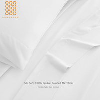 Draps d'Hôtel Blancs en Microfibre 100% Polyester 120g Vente Chaude USA – Drap Plat et Drap Housse pour Hôtels