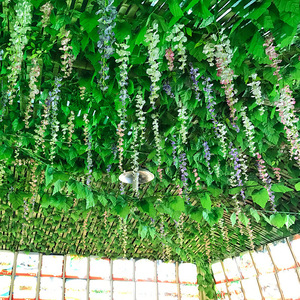 Vignes artificielles Mitsuba 100-200 cm en plastique, verdure pour mariage, décoration extérieure et intérieure - Product Image 4