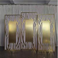 Support de toile de fond personnalisé en alliage d'aluminium doré pour mur de fond, scène de fête, décoration de mariage, luxe, intérieur/extérieur