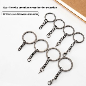 PD550-557 Nouveau Porte-clés Pendentif en Métal Noir 25/30 mm pour Bricolage Bijoux Accessoires DIY Vente en Gros - Product Image 1