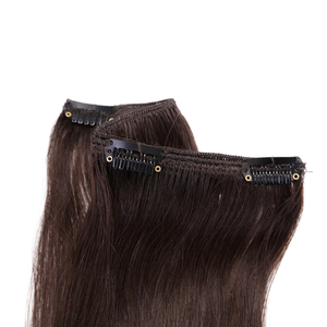 Extensions de cheveux humains K.SWIGS à clipser, lisses naturels, brun foncé, cuticules alignées, sans perte, sans nœuds, réutilisables pour un usage quotidien - Product Image 5