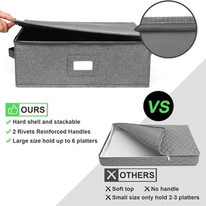 Best-Selling Plate and Dish <b>Storage</b> <b>Box</b> Durable Cationic <b>Fabric</b> Tableware Container - Product Image 5