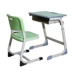 Customized size adjustable fireproof plywood student desk school furniture classroom tables and chairs child kids school desk