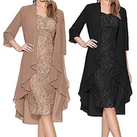Robes de mère de la mariée élégantes de grande taille 5XL ensembles de deux pièces formels tenues de demoiselle d'honneur robes de soirée en dentelle robe de mariée