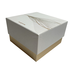 Caja cuadrada blanca de embalaje de cartón rígido de 2 piezas de lujo personalizada con logotipo Base de tapa de dos piezas para joyería - Product Image 1
