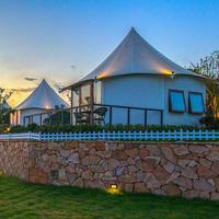 Serres de jardin hexagonales Safari, bâtiments de luxe pour le glamping, villa, tente avec salle de bain