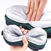 Masque de sommeil respirant en coton simulé double face occultant avec bande élastique pour les voyages, la pause déjeuner et l'aviation
