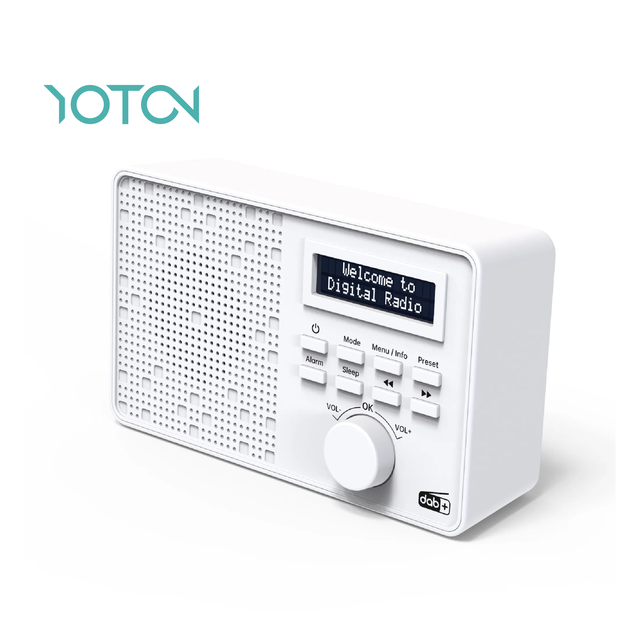 Clearance Portable Alarm Clock DAB+ Radio AM/FM Multi-Functional with Retro LCD Digital Display Monochrome Style