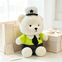 Adorable Ours en Peluche Policier Blanc, Jouet en Peluche Doux avec Uniforme, Vente en Gros de Jouets en Peluche, Fabricant de Peluches Personnalisées