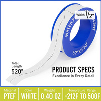 Joint de filetage d'étanchéité blanc haute densité Ptfe Plombiers de plomberie Ruban Ptfe blanc X2 fileté