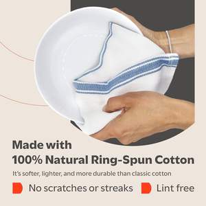 Serviettes de cuisine en coton multicolores avec rayures bleues, absorbantes, sans peluches, pour la cuisine, le nettoyage, la pâtisserie, options de logo personnalisé - Product Image 3