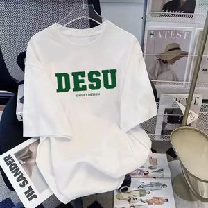 T-shirt unisexe en soie de lait, style japonais, col rond, manches courtes, respirant, anti-plis, coupe ajustée, pour l'été - Product Image 2
