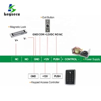 Keysecurity SNT840 12V/24V Serrure Intelligente Sans Contact à Détection Infrarouge par Geste, Bouton de Sortie Métallique pour Porte, Interrupteur NO