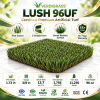 Gazon synthétique réaliste Lush 96UF, 1,73 pouce, pour cour, patio et jardin