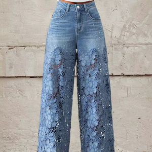 <span class=keywords><strong>Pantaloni</strong></span> da <span class=keywords><strong>Donna</strong></span> con Stampa Digitale, Gamba Larga e Vestibilità Slim, Vendita Calda - Product Image 1