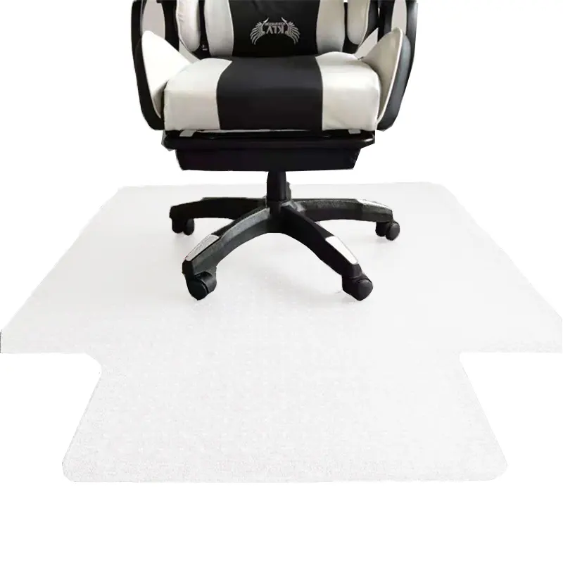Tappetino per sedia da pavimento in PVC, tappetini per sedie in policarbonato, pavimenti personalizzati di vendita caldi tappeto campione gratuito tappetini per sedie con pavimento rigido