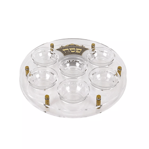 Plateau alimentaire en <span class=keywords><strong>acrylique</strong></span> transparent assiette à Seder pour passoire, <span class=keywords><strong>plaque</strong></span> à Seder en Lucite carré en or - Product Image 4