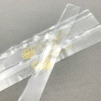 Sac d'emballage à fermeture éclair longue personnalisé en gros pour les extensions de cheveux, sac en plastique à fermeture éclair givré en PVC pour perruque