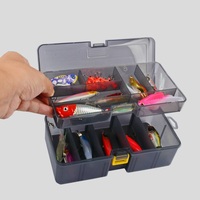 Boîte à leurres de pêche portable à double couche en ABS épaissi multifonctionnelle pour le poisson-chat, le snapper, les appâts, accessoires de pêche en rivière