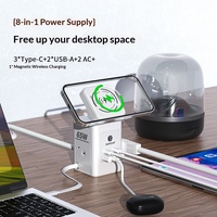 Stop Kontak Portabel Rumah Tangga dengan Colokan UK PD 65W Multi Port USB Pengisi Daya Cepat untuk Kantor dan Meja Kerja dengan Kabel Data Independen