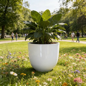 Ventes en gros de grands pots de <span class=keywords><strong>fleurs</strong></span> artificiels modernes personnalisés en plastique PP pour la décoration intérieure/extérieure de la maison et du jardin - Product Image 6