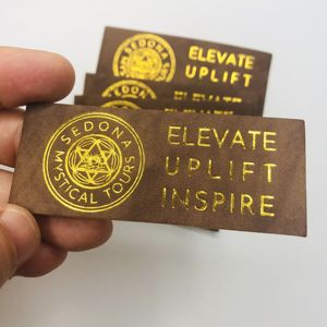 <strong>Custom</strong> Embossed Foil Stamping Logo PU Leather <strong>Label</strong> Brand logo Leather Patch for Hat Luggage <strong>Jeans</strong> - Product Image 6