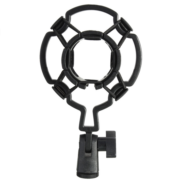 Universal Microphone Shock Mount Holder Plastic Anti-Vibration Shockmount Clip for Condenser Mic Live Streaming Podcast