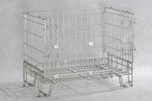 संलग्न चार पहिया फोल्डेबल लॉजिस्टिक्स ट्रॉली 600 किलोग्राम क्षमता गोदाम संचलन स्तरित जाल डिजाइन डिचेबल बैकरेस्ट ओम - Product Image 6