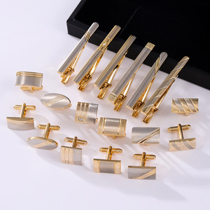 Conjunto <span class=keywords><strong>de</strong></span> gemelos <span class=keywords><strong>de</strong></span> lujo chapados en oro y plata para hombre - Product Image 1