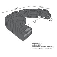 Ensemble de canapés sectionnels modernes de luxe léger en cuir véritable de haute qualité avec rembourrage en éponge pour villa