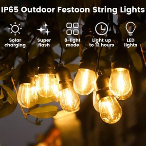 Guirlandes lumineuses <span class=keywords><strong>d</strong></span>écoratives de Noël IP65, guirlandes lumineuses LED solaires rechargeables, lampes solaires de camping - Product Image 2