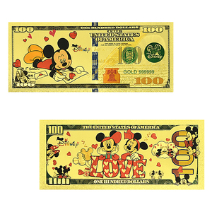Carte commémorative en feuille d'or avec motif de souris de dessin animé, collection de souvenirs, cadeau d'anniversaire pour enfants, 16,4x6,5 cm, double face - Product Image 6