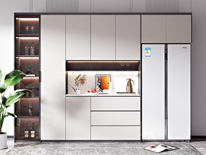 Armoire à vin moderne de luxe personnalisée pour les meubles sophistiqués de salon et de maison avec un grand espace de rangement ouvert et une élégante porte en verre - Product Image 3