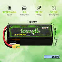 Высоконадежная полутвердотельная батарея 6S 22.2V 27000mAh 27Ah 3C/5C 400Wh/Kg с длительным сроком службы для сельскохозяйственных и коммерческих дронов