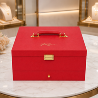 Boîte cadeau en cuir sur mesure haut de gamme, emballage rigide de luxe avec quincaillerie dorée pour produits premium