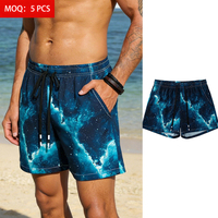 Shorts de bain pour hommes personnalisés avec logo ODM, vente en gros, taille mi-haute élastique, séchage rapide, légers, 100% polyester, respirants, pour le surf et la natation