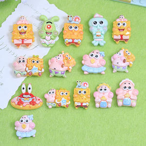 Spugnetta gialla stella marina serie resina fai da te custodia per telefono spazzatura fermaglio per frigorifero adesivo buco scarpe accessori decorazione - Product Image 1