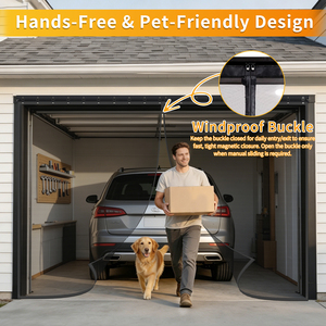 <span class=keywords><strong>Moustiquaire</strong></span> de porte coulissante, <span class=keywords><strong>rideau</strong></span> en maille durable anti-mouches, barrière anti-insectes facile à installer sur rail pour entrée de garage - Product Image 3