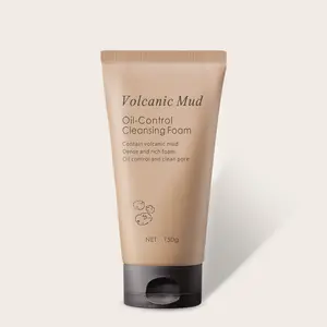 In Stock Volcanic Mud Facial Cleanser Moisturizing Oil Control Whitening Deep Cleansing Milky White Tender Facial Milk