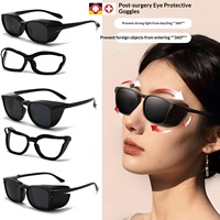 Lunettes de protection post-chirurgicales en PC pour adultes, traitement laser de la myopie, protection UV400 anti-éblouissement pour yeux secs