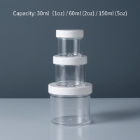 Pot en plastique pour cosmétiques de 30 ml et 60 ml avec couvercles blancs pour gommage corporel et slime capillaire