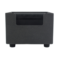 Boîte à café robuste en acier inoxydable noir mat, bac à déchets pour expresso, poubelle carrée pour poudre de café
