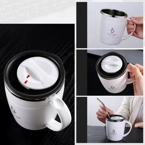 500ml 304 Stainless Steel Double-Wall <b>Insulated</b> Coffee <b>Mug</b> for Business Use with Handle - Product Image 3