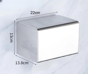 Porte-papier mural carré en plastique 16 cm x 13,5 cm, boîte à mouchoirs moderne minimaliste pour salle de bain - Product Image 5