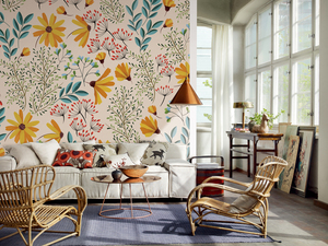 <span class=keywords><strong>Papier</strong></span> <span class=keywords><strong>peint</strong></span> mural de haute qualité personnalisé en soie imperméable bleu clair Forêt de bouleaux avec des animaux mignons (renard, cerf) pour chambre à coucher et salon - Product Image 3